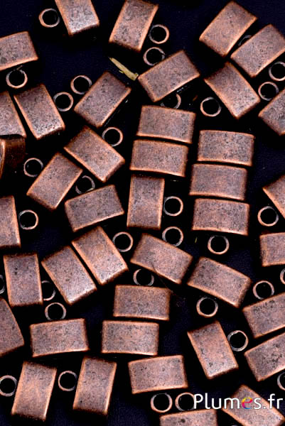 Pendentif en métal - 10 mm x 5 mm, trou 3 mm - bronze